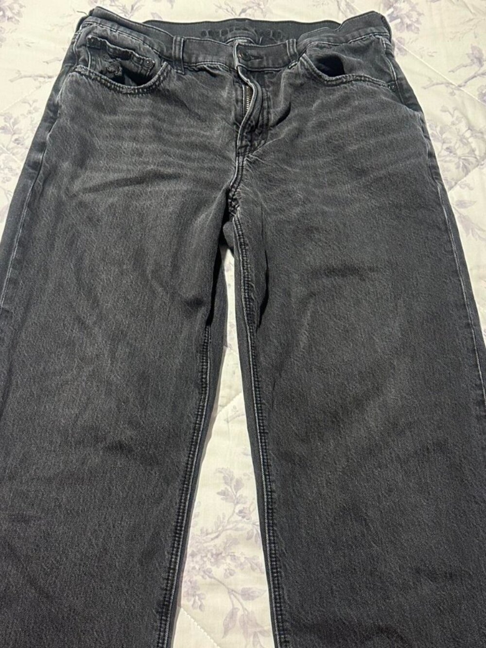 American Eagle Outfitters Women's Black and Grey Jeans